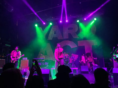 Musicians on stage in different venues