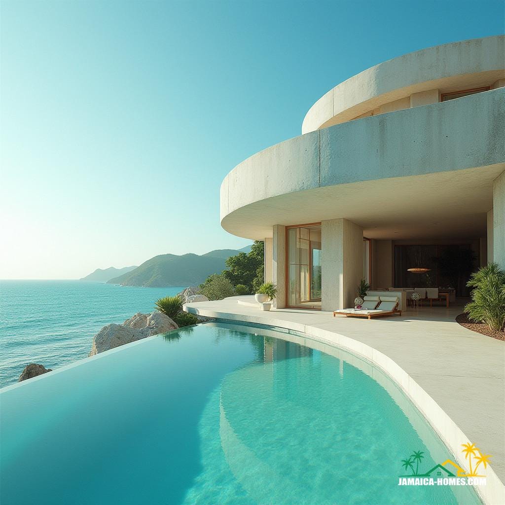 Modern home in jamaica with swimming pool near beach with a swimming pool