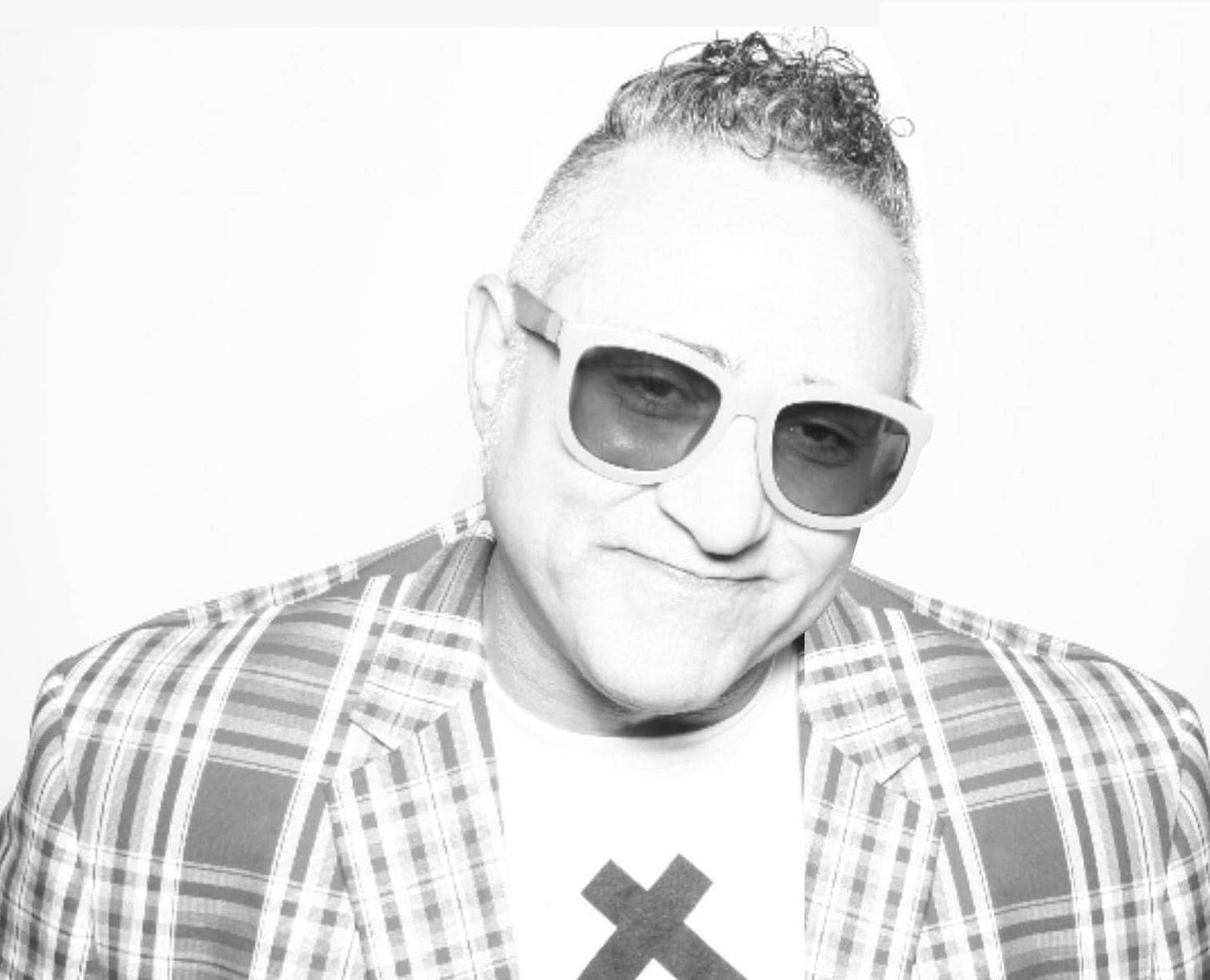May be a black-and-white image of 1 person and eyewear