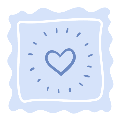 blue heart stamp
