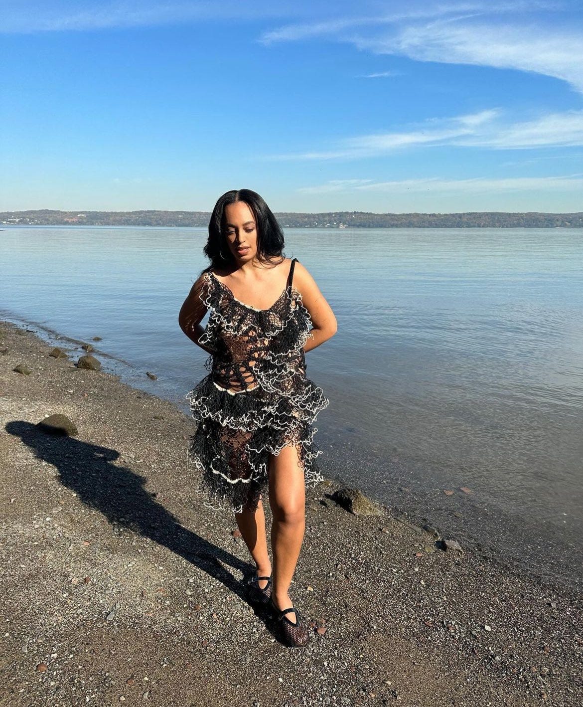 gabriel on X: "Solange wearing the Diotima Siren dress paired with Alaïa  fishnet ballet flats 🤌🏾 https://t.co/93oV3Ql94Y" / X