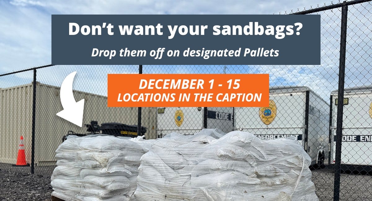 Sandbag Collection Begins December 1 Across Manatee County