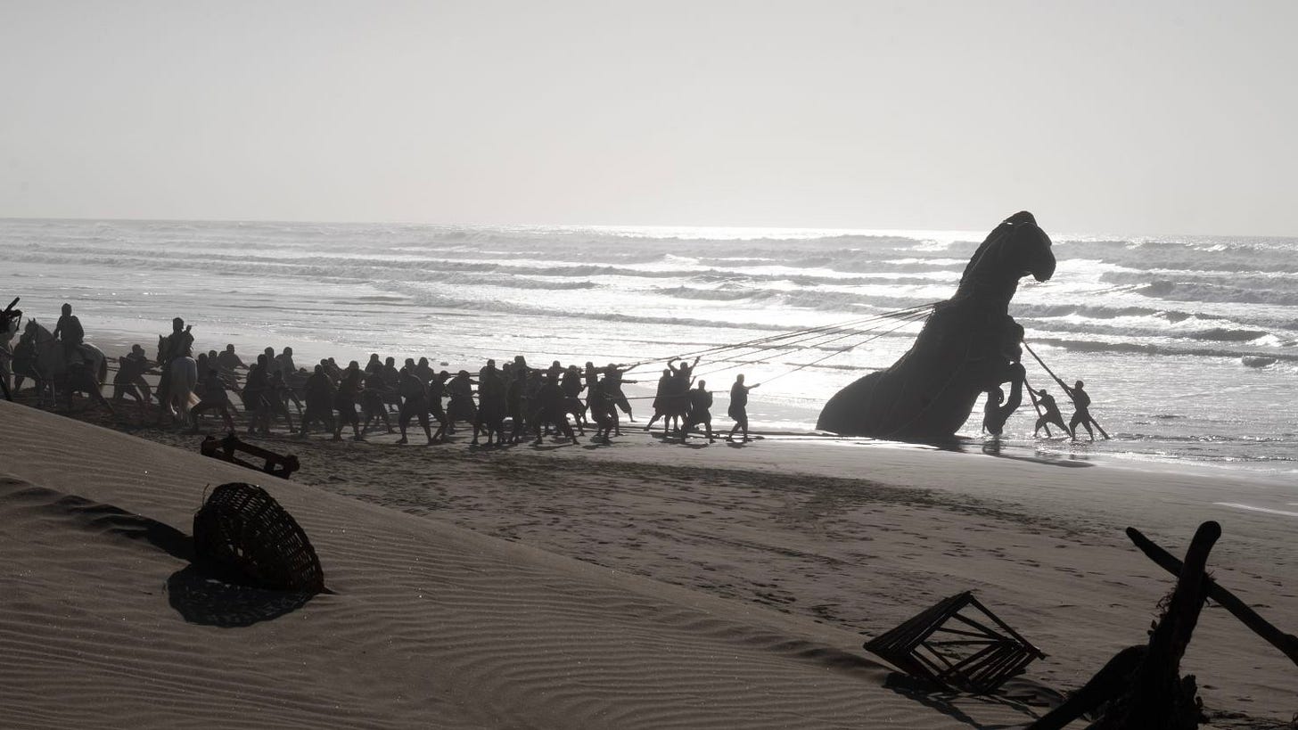 Christopher Nolan's take on "The Odyssey" flips the script and takes viewers inside the grueling conditions of the Trojan horse. Christopher Nolan's take on "The Odyssey" flips the script and takes viewers inside the grueling conditions of the Trojan horse.