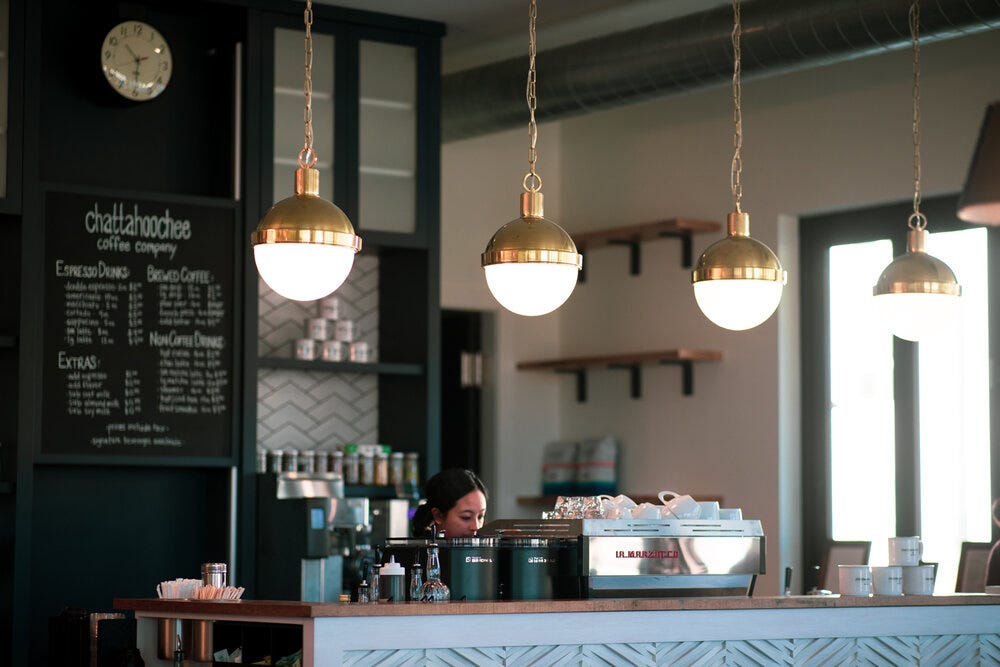 Detail from the bar at Chattahoochee Coffee Co.