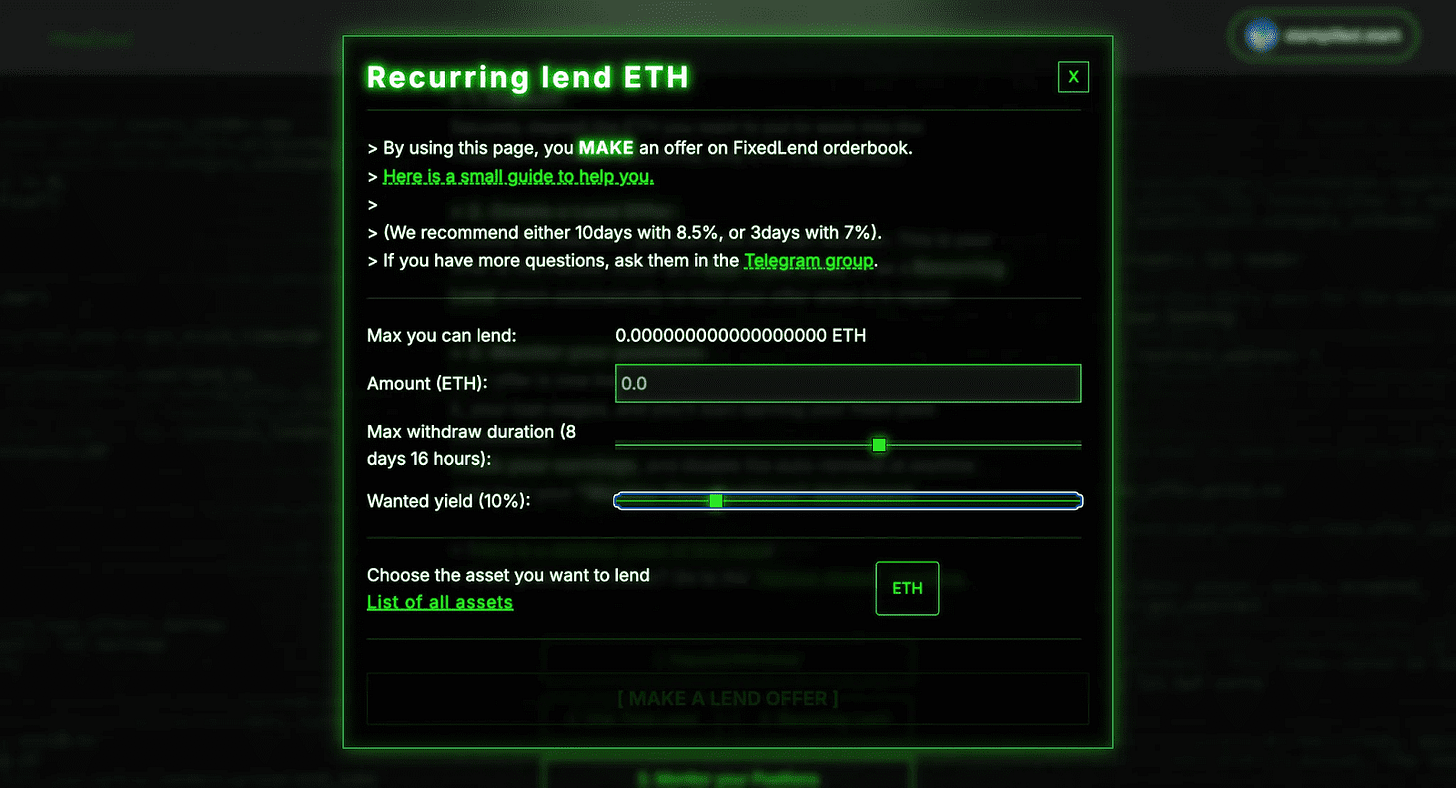FixedLend (Lending & Borrowing)
