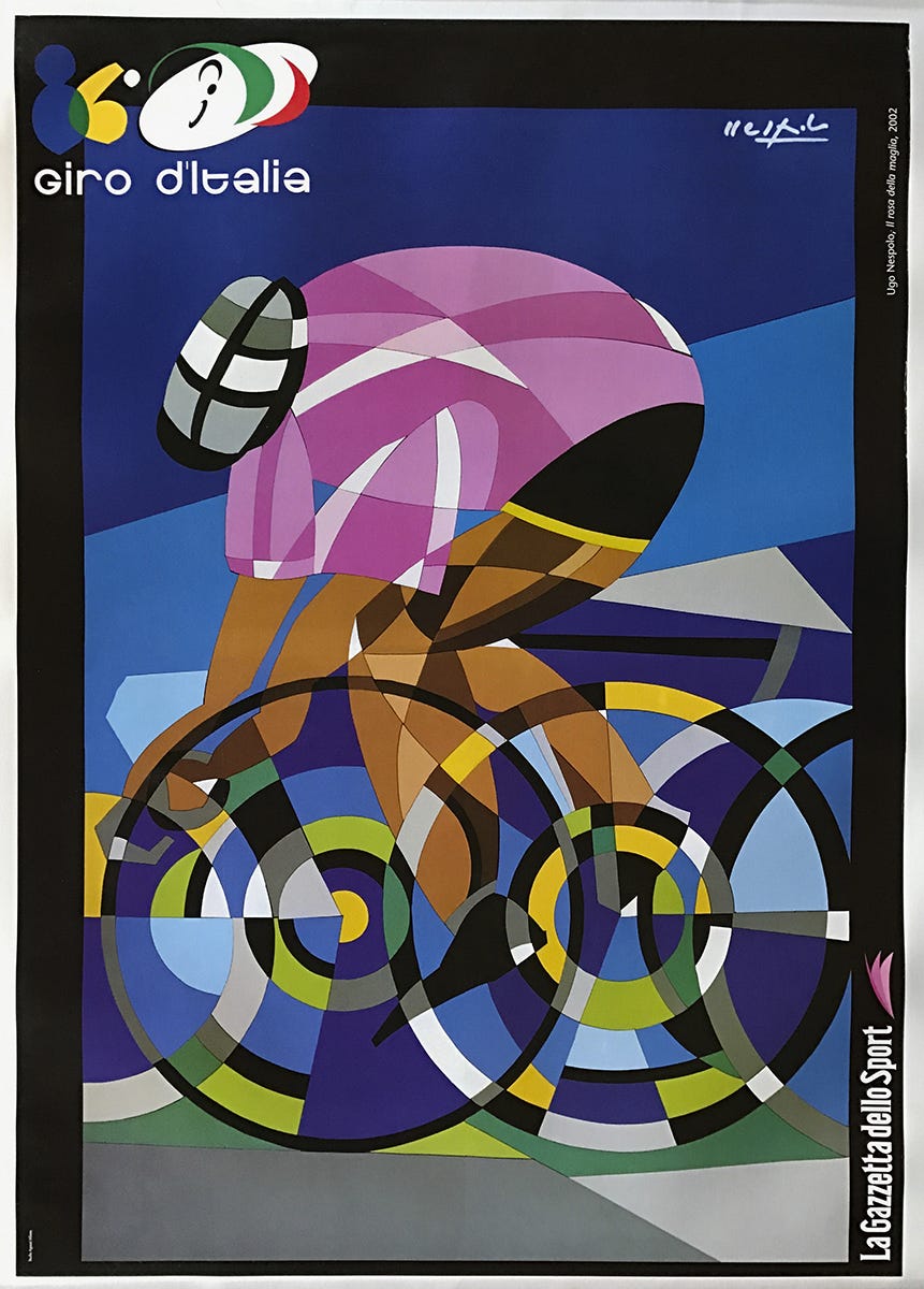 impressionistic giro d'Italia poster showing a bike