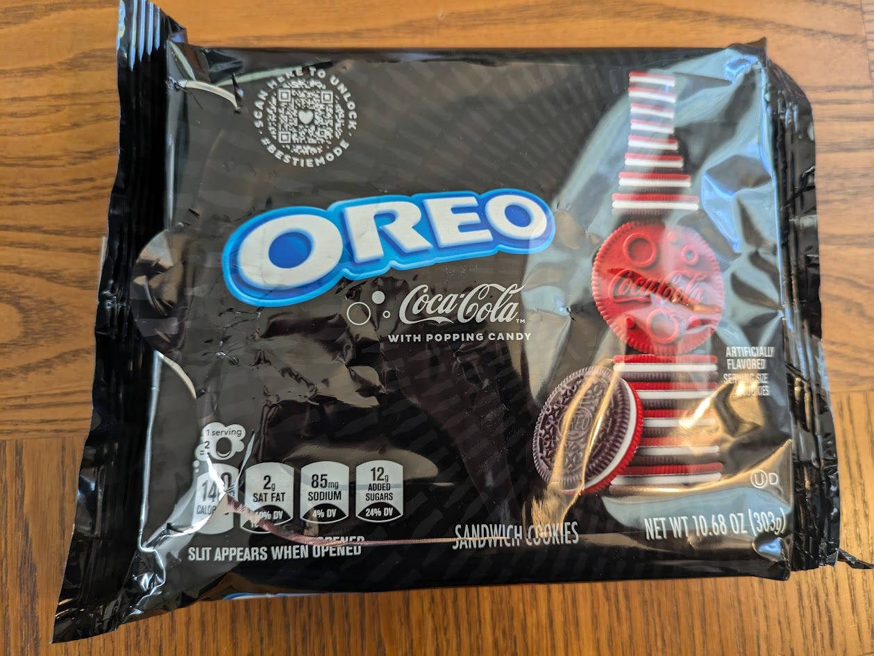 Packaging of Coke Flavored Oreos