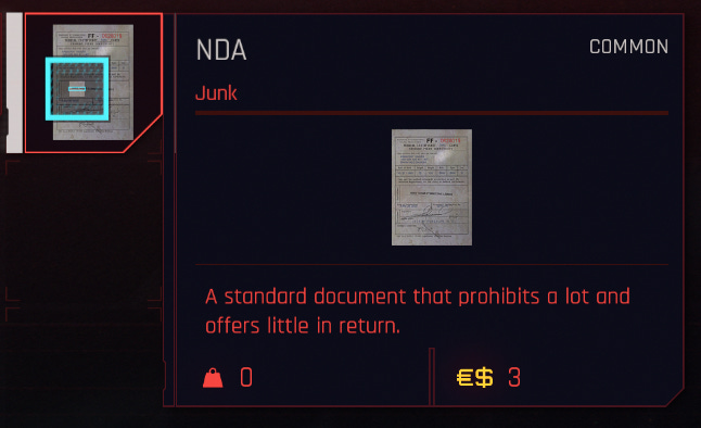 Cyberpunk 2077's in game opinion on NDA's : r/cyberpunkgame