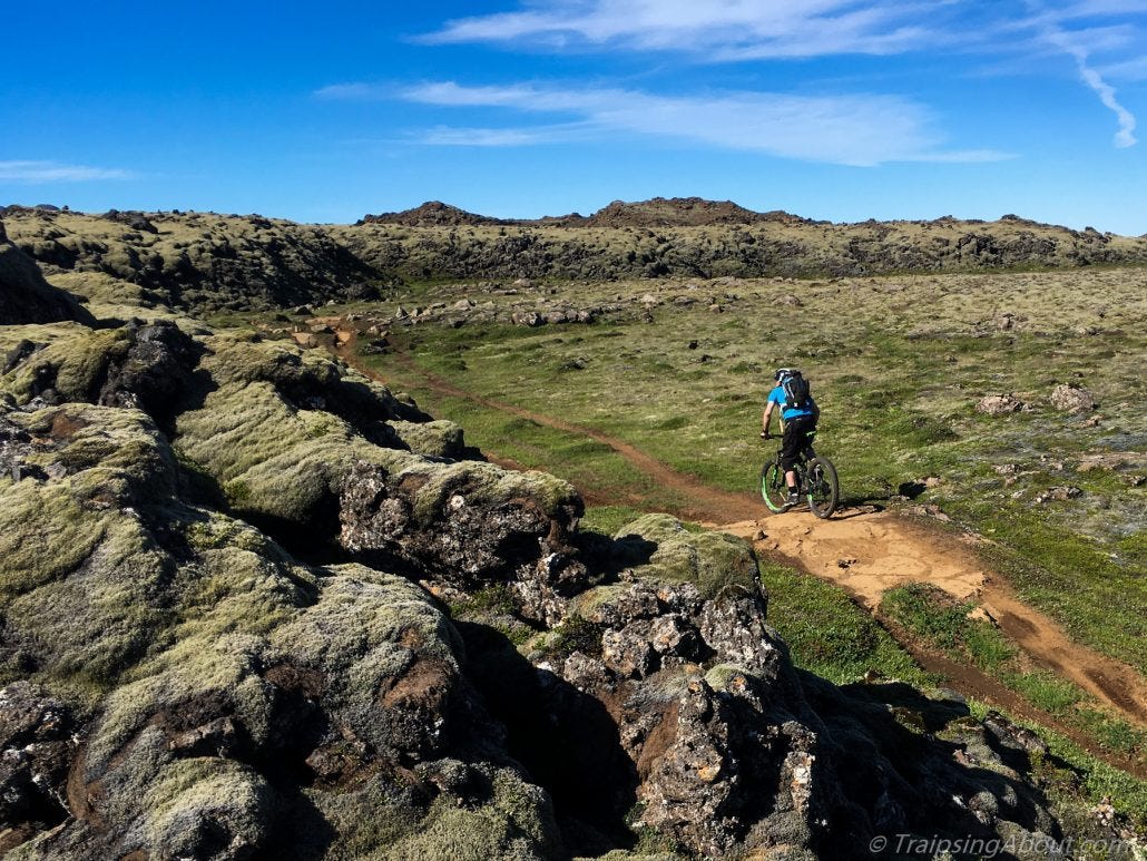 Cranking along the Edge Trail. Cranking along the Edge Trail.