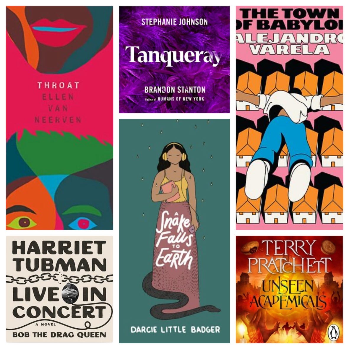 A collage of six book covers A collage of six book covers