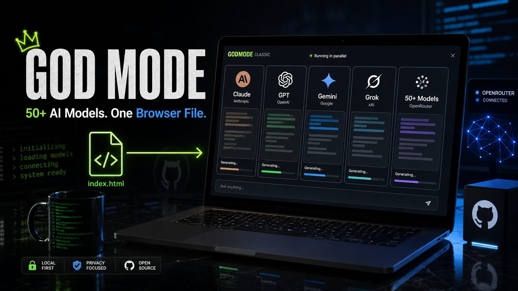 God Mode Repo = 50+ AI Models in One Browser File
