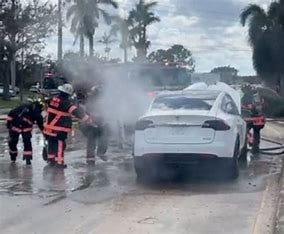 Image result for EV car batteries catch fire after ian