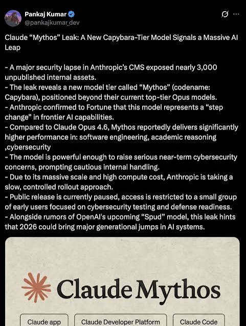 Claude Mythos Leak: A New Capybara-Tier Model : r/ClaudeCode