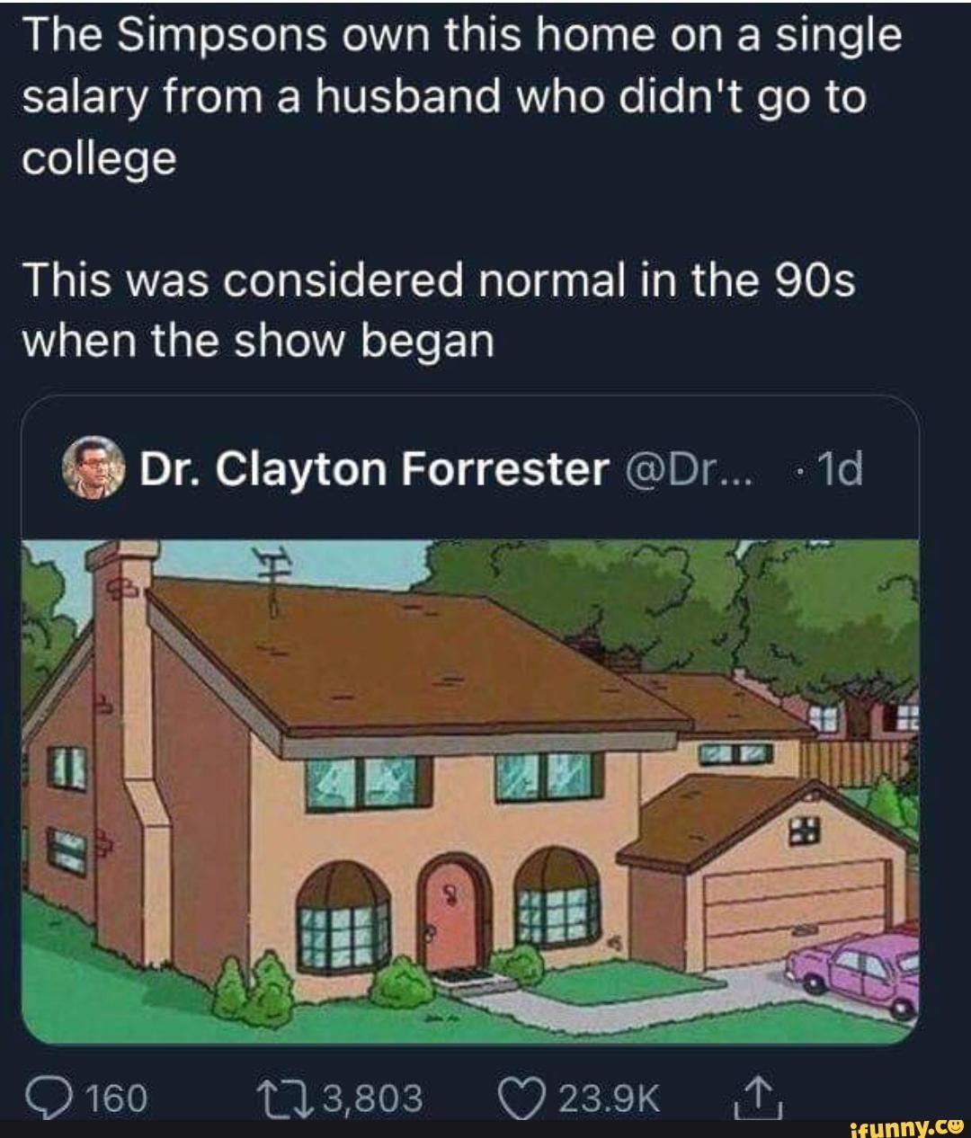 The Simpsons own this home on a single salary from a husband who didn't go