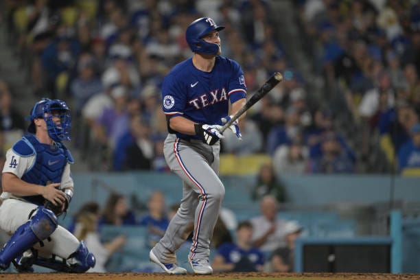 Corey Seager of the Texas Rangers hits a three-run home run in the fifth inning against the Los Angeles Dodgers at Dodger Stadium on June 12, 2024 in... Corey Seager of the Texas Rangers hits a three-run home run in the fifth inning against the Los Angeles Dodgers at Dodger Stadium on June 12, 2024 in...