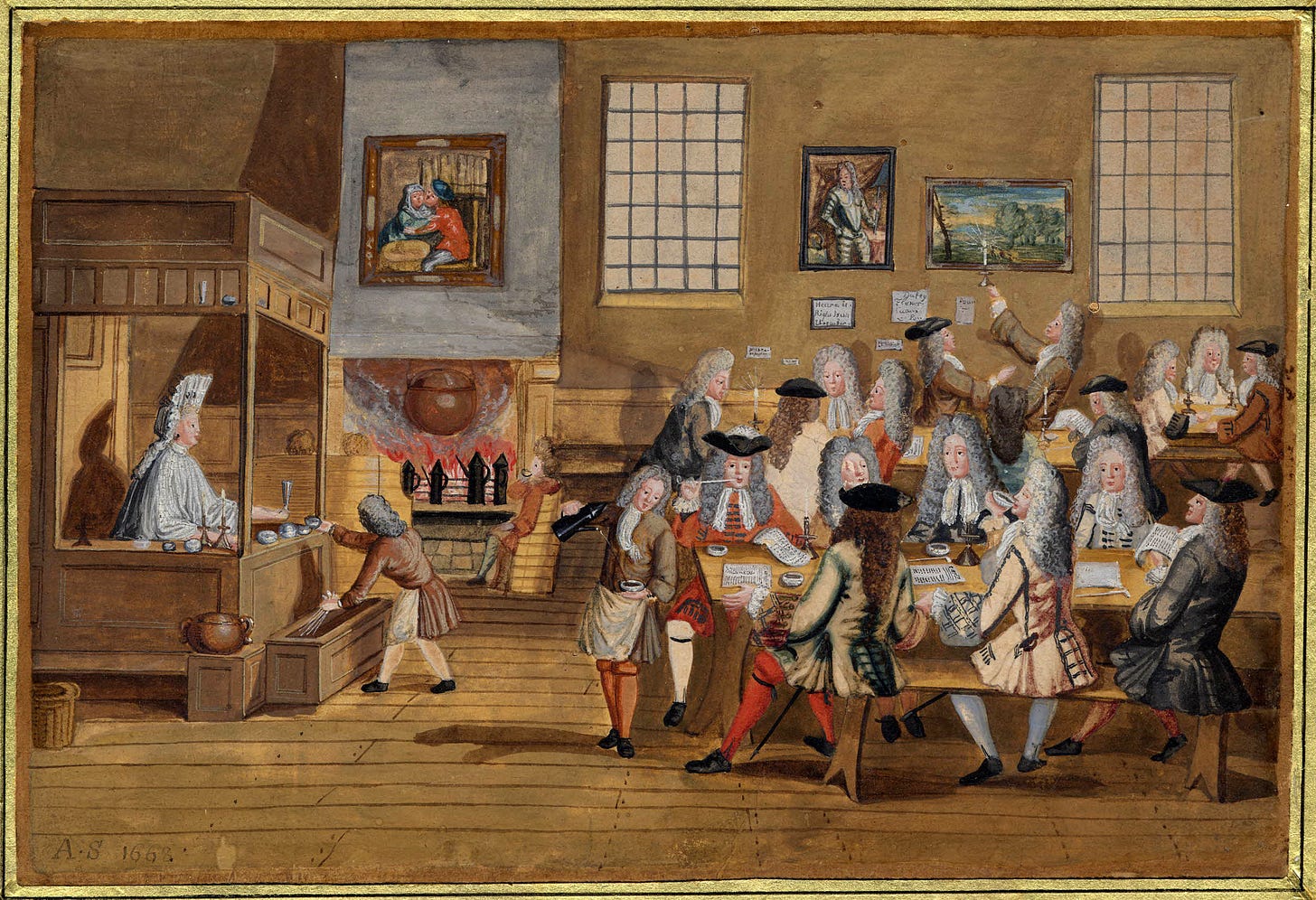 Drawing of a London Coffee-house, c. 1690–1700 | The British Library