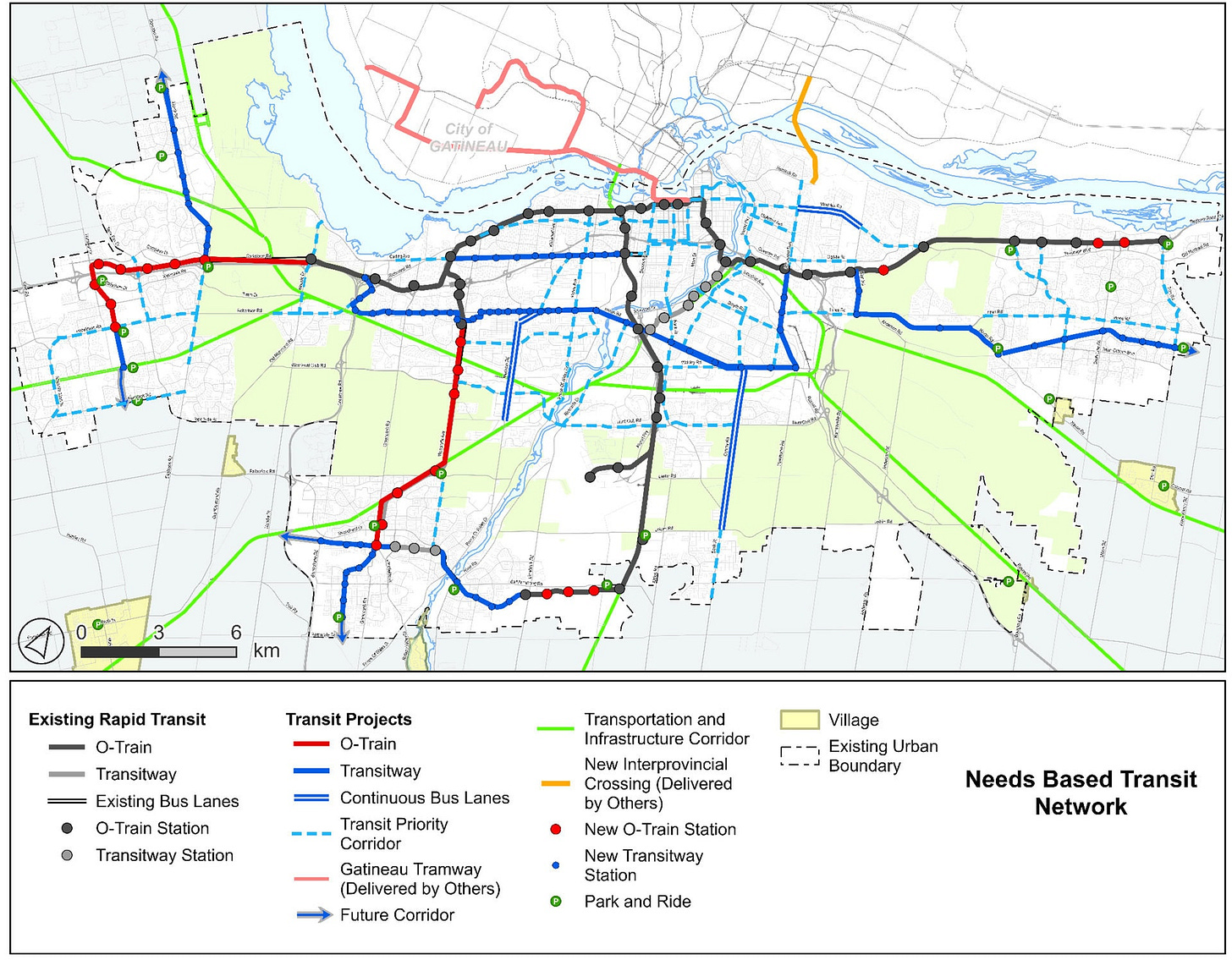 Needs Based Transit Network from the Transportation Master Plan (2025) Needs Based Transit Network from the Transportation Master Plan (2025)