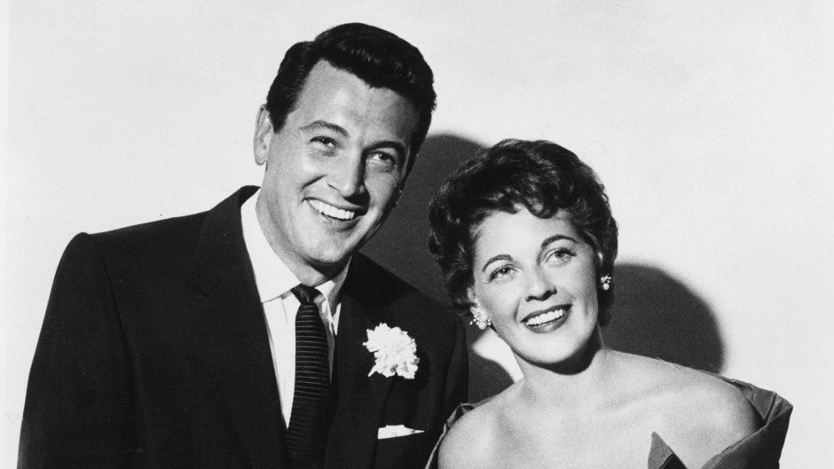 Rock Hudson and Phyllis Gates on their wedding day.