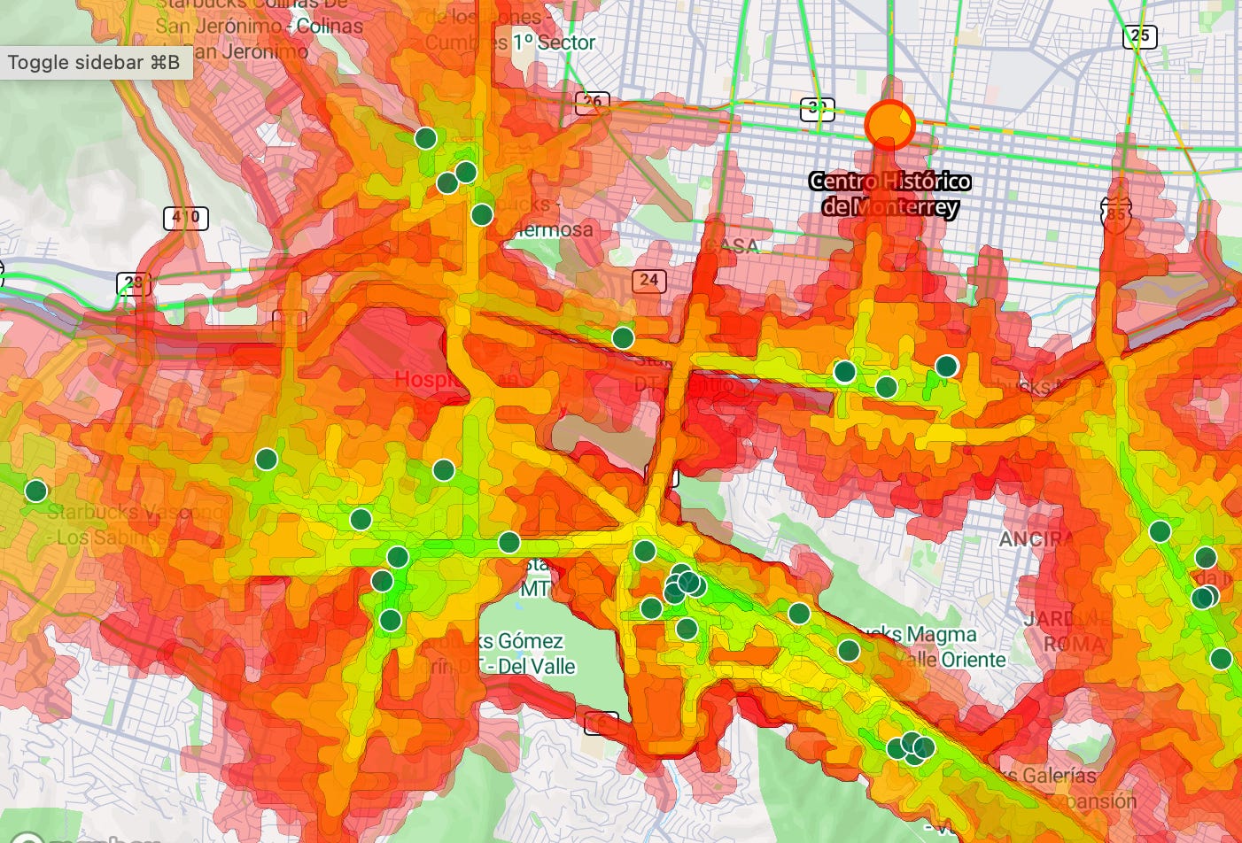 Mapas de Isocronas y Accesibilidad