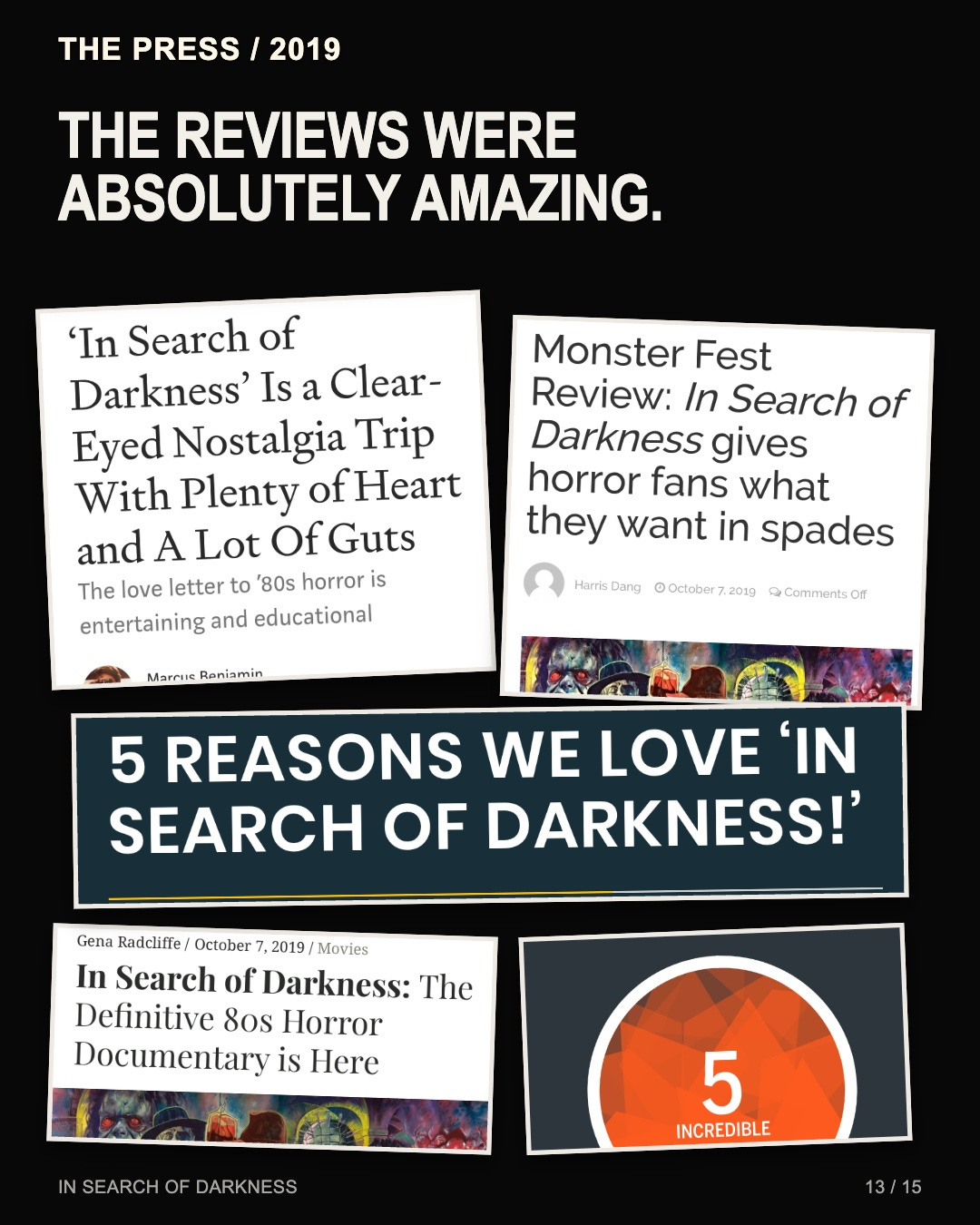 The press reviews I saved in 2019.