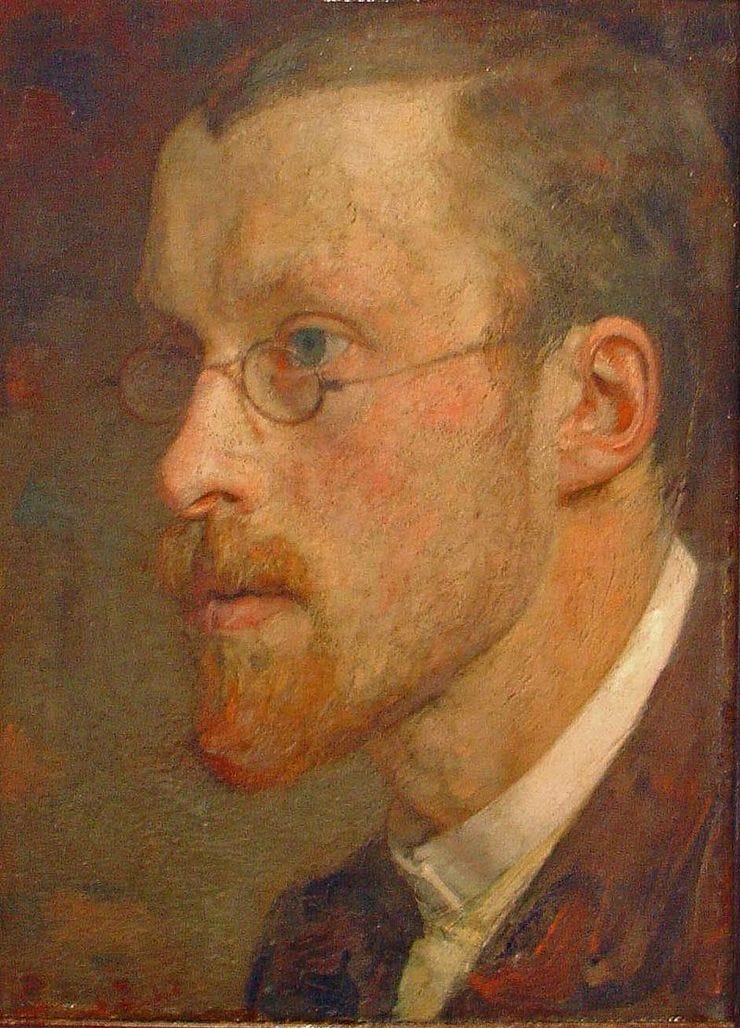 'Zelfportret Jan Pieter Veth' - olieverf op paneel: Jan Veth