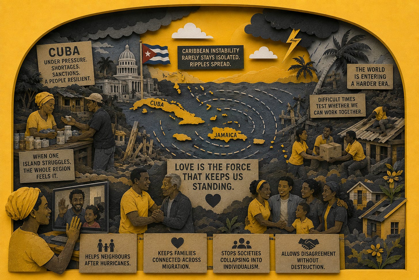 A Caribbean story of resilience, showing how communities survive hardship through cooperation, family support and the kind of love that helps people rebuild after storms and uncertainty.