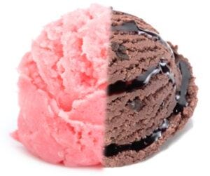 ice cream mashup strawberry and chocolate