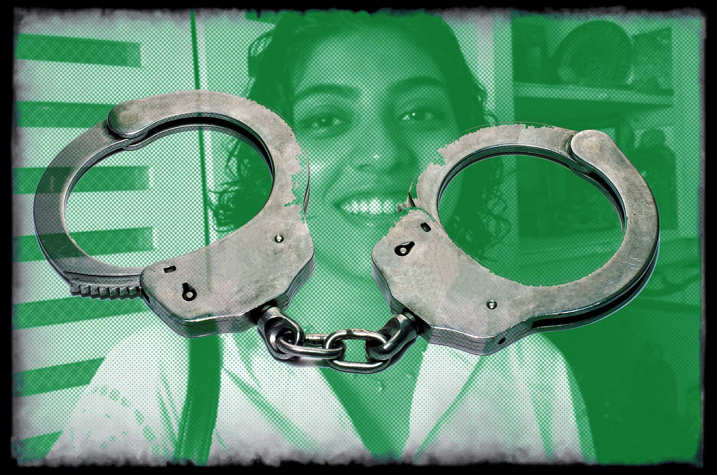 Handcuffs on image of Ranjini Srinivasan