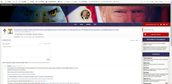 Unvaxxed envy will be a thing. We will be  seen as prividged because of the decision we made and that we are healthy and can reproduce. It probably already is a thing. - The Donald - America First!