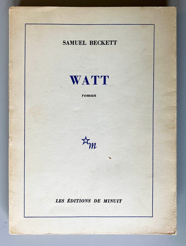 Covers of four boooks, published by Gallimard and Éditions de Minuit.