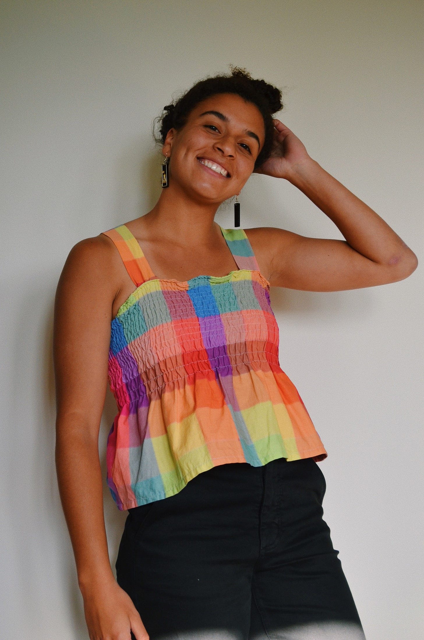 #memade Rainbow Shirred Top