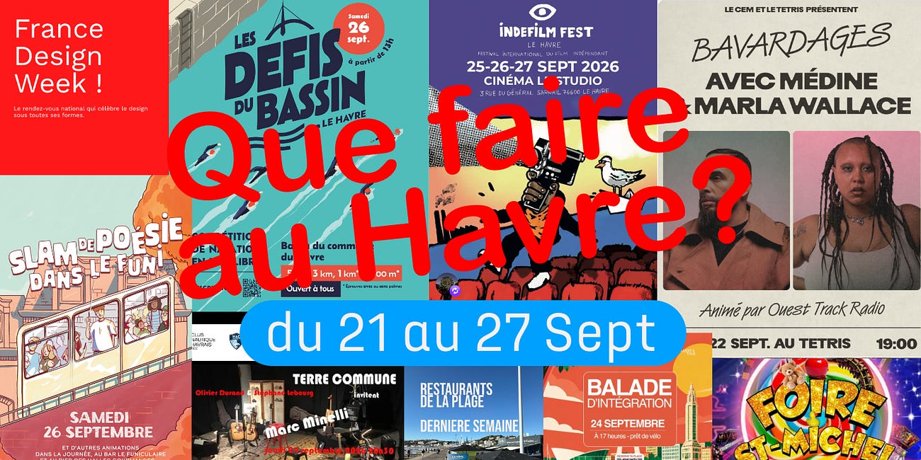 🗓️ Que faire au Havre du 21 au 27 septembre 2026
