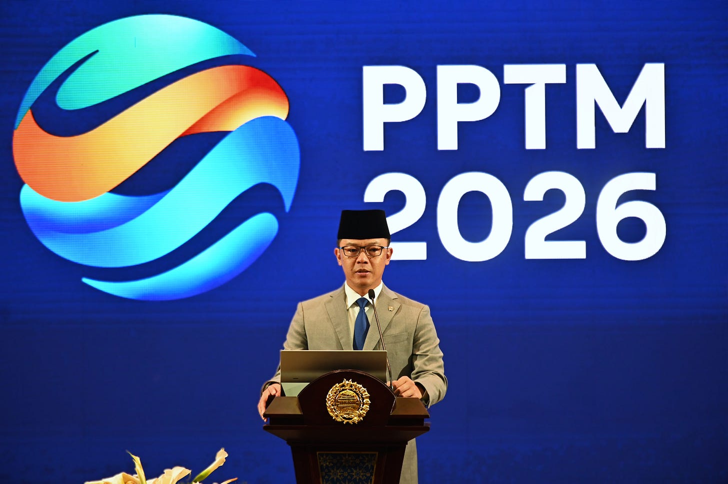 Indonesia’s Foreign Minister Sugiono delivering the 2026 Annual Foreign Policy Statement in Jakarta, outlining “Resilience Diplomacy” as the core of Indonesia’s global strategy.