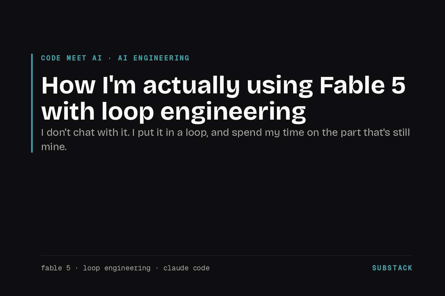 How I actually use Fable 5 — Code Meet AI cover How I actually use Fable 5 — Code Meet AI cover