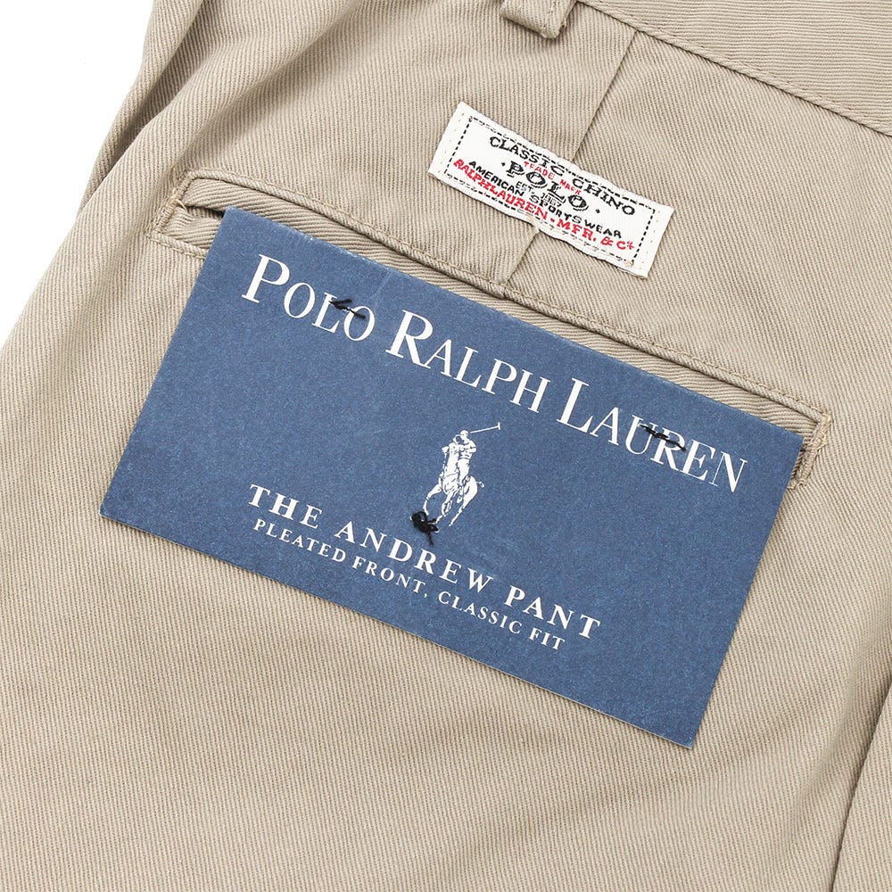 Polo Ralph Lauren The Andrew Pant Pleated NWT- Beige - W39 - L31 L1380 Polo Ralph Lauren The Andrew Pant Pleated NWT- Beige - W39 - L31 L1380