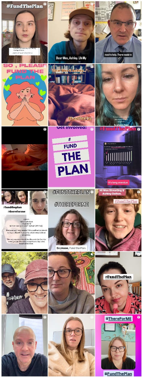 18 pictures of reels and images shared by the community for the #FundThePlan campaign