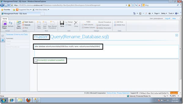 rename database SQL Azure rename database SQL Azure