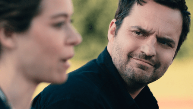 Tatiana Maslany and Jake Johnson in “Maximum Pleasure Guaranteed,” premiering May 20, 2026 on Apple TV.