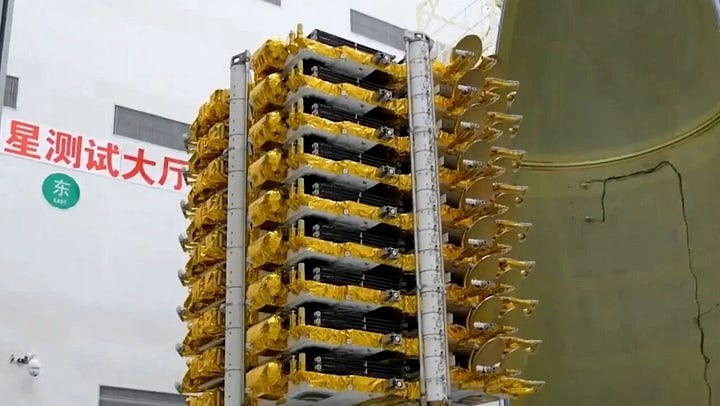 A group of eighteen Qianfan satellites being prepared for launch in the first half of 2026.