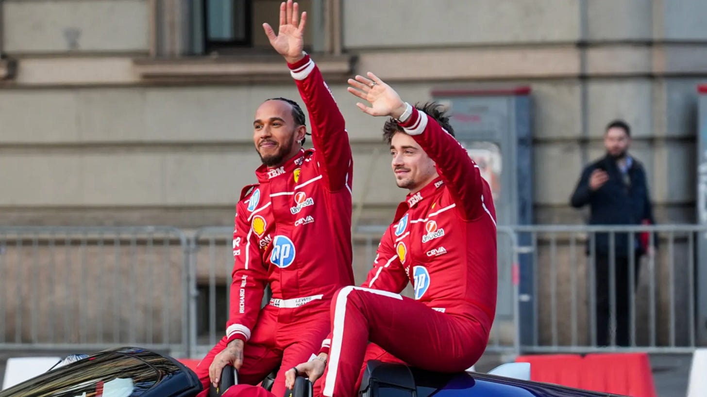 Hamilton and Leclerc put on a show for Ferrari fans | SuperSport