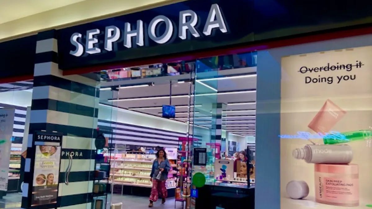 The entrance to a mall store. The entrance to a mall store.