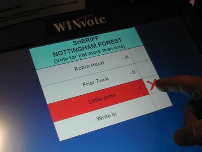 Poorly designed voting screen