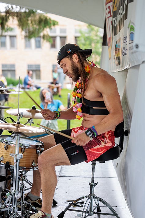 performers on the main stage at yellow spring street fair