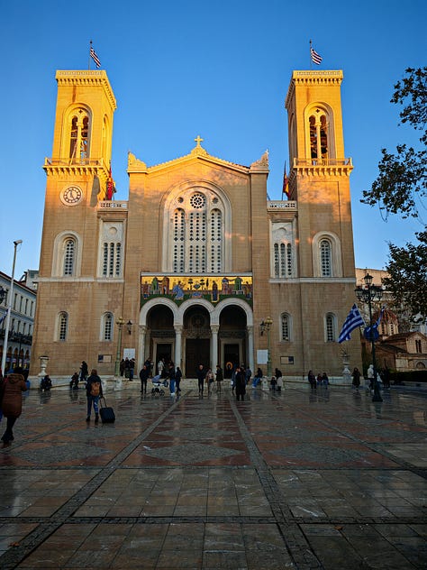 Pictures of Athens in a Winter day
