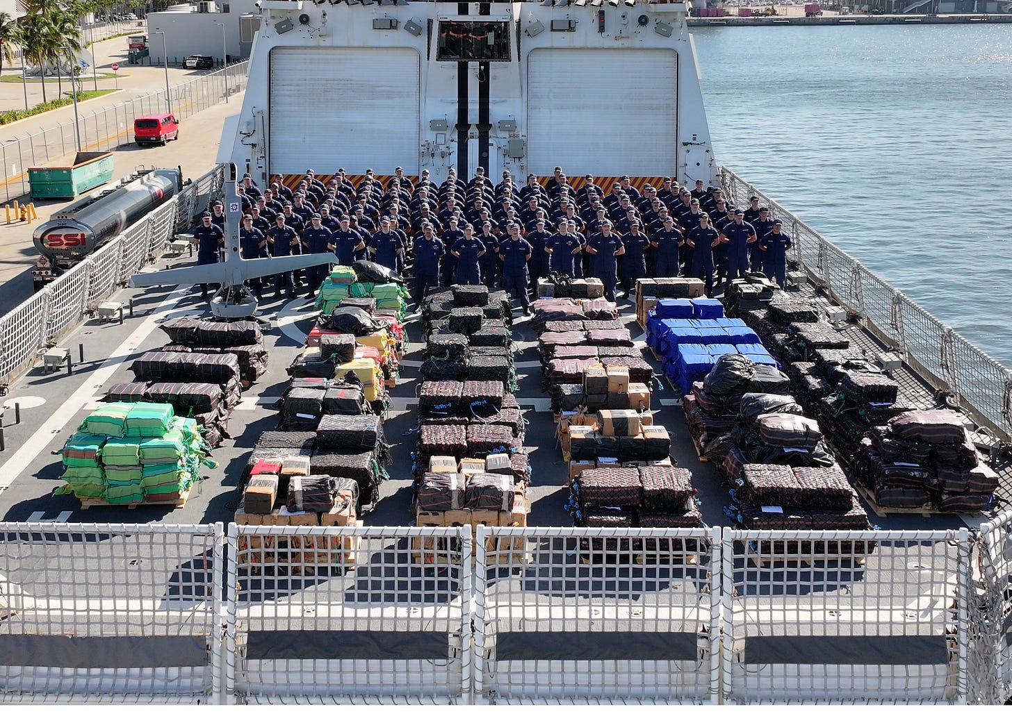 U.S. Coast Guard Cutter Stone’ arrives in Port Everglades with a record amount of seized drugs