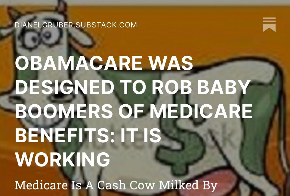 OBAMACARE WAS DESIGNED TO ROB BABY BOOMERS OF MEDICARE BENEFITS: IT IS WORKING