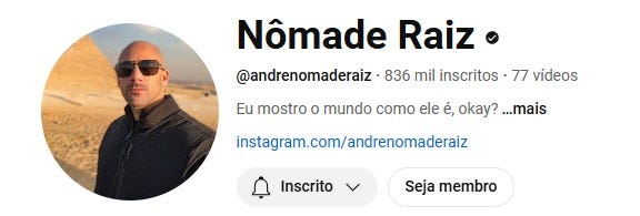 vitor on X: "Análise sincera dos próximos 7 anos do Nômade Raiz: * Vai  arrumar uma parceira * Vai se cansar da vida de nomadismo e querer se  sedentarizar em PT *
