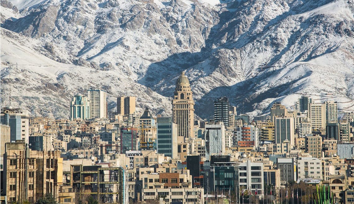 Aerial view of Tehran in Iran.