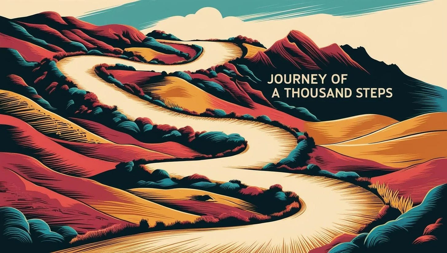 The journey of a thousand steps image