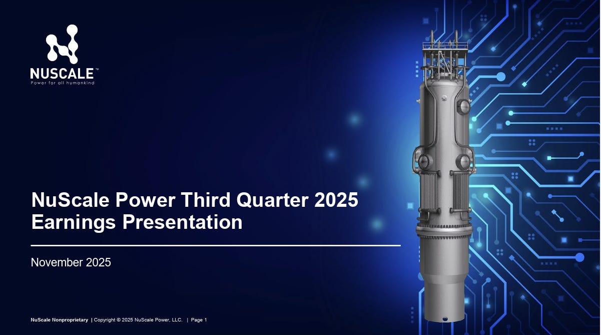 SMR | Nuscale Power 2025年第三季財報亮點